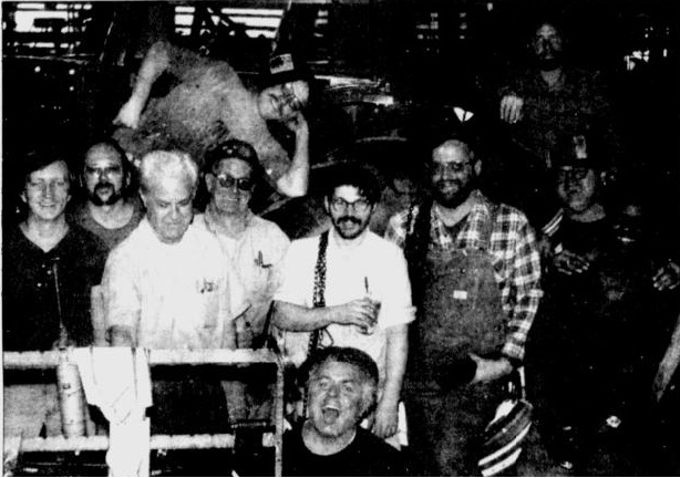 "Friday was the last day on the job for most of the tractor assembly liner workers a the Allis-Chalmers plant in West Allis, and men clowned around in front of a tractor while their friends took pictures."(Milwaukee Journal Dec. 7, 1985. Page 22)