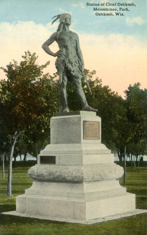 Chief Oshkosh Statue in Menominee Park