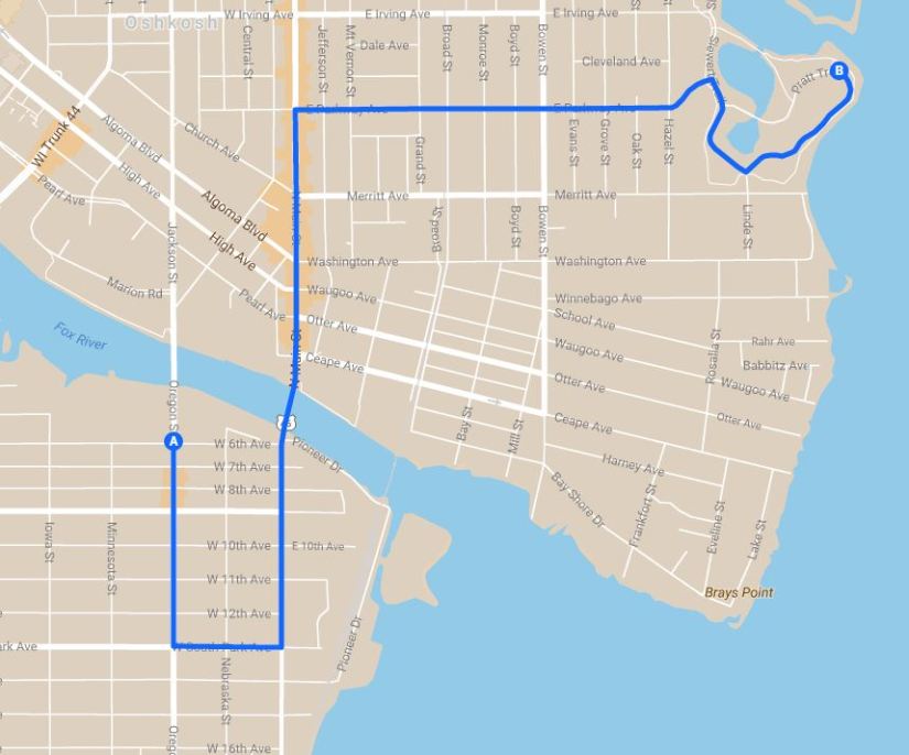 Chief Oshkosh Day Parade Route 